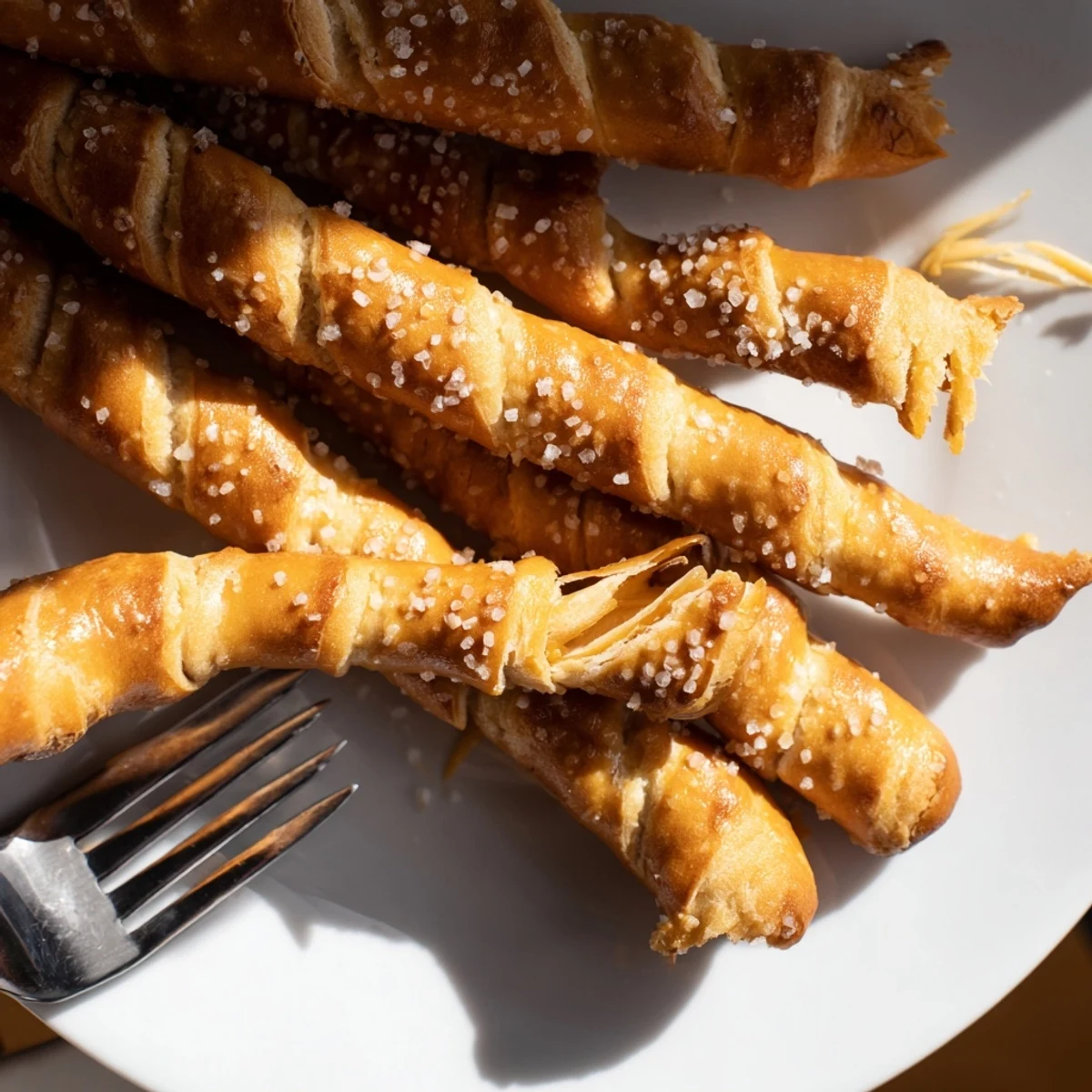 Soft and golden Sweet Potato Cheddar Pretzel Sticks, perfect for dipping in mustard.  