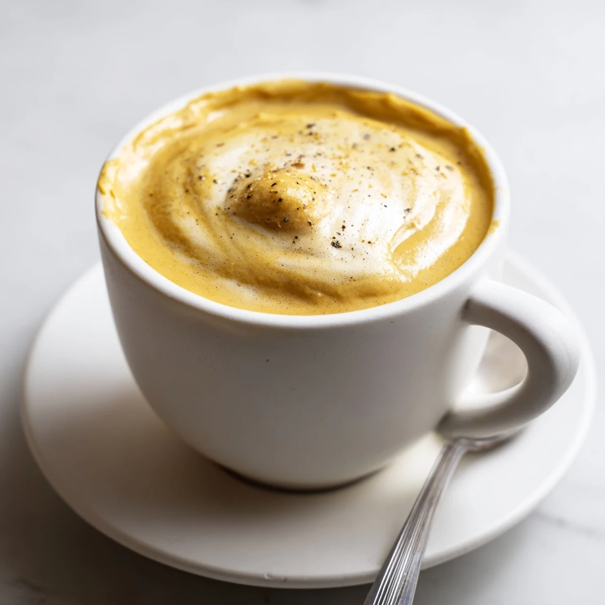 Savory Onion Latte blends caramelized onions with rich espresso for a unique experience.  