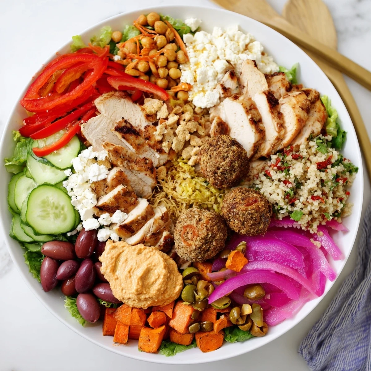 A colorful display of Build-Your-Own Boards & Bowls with fresh ingredients.