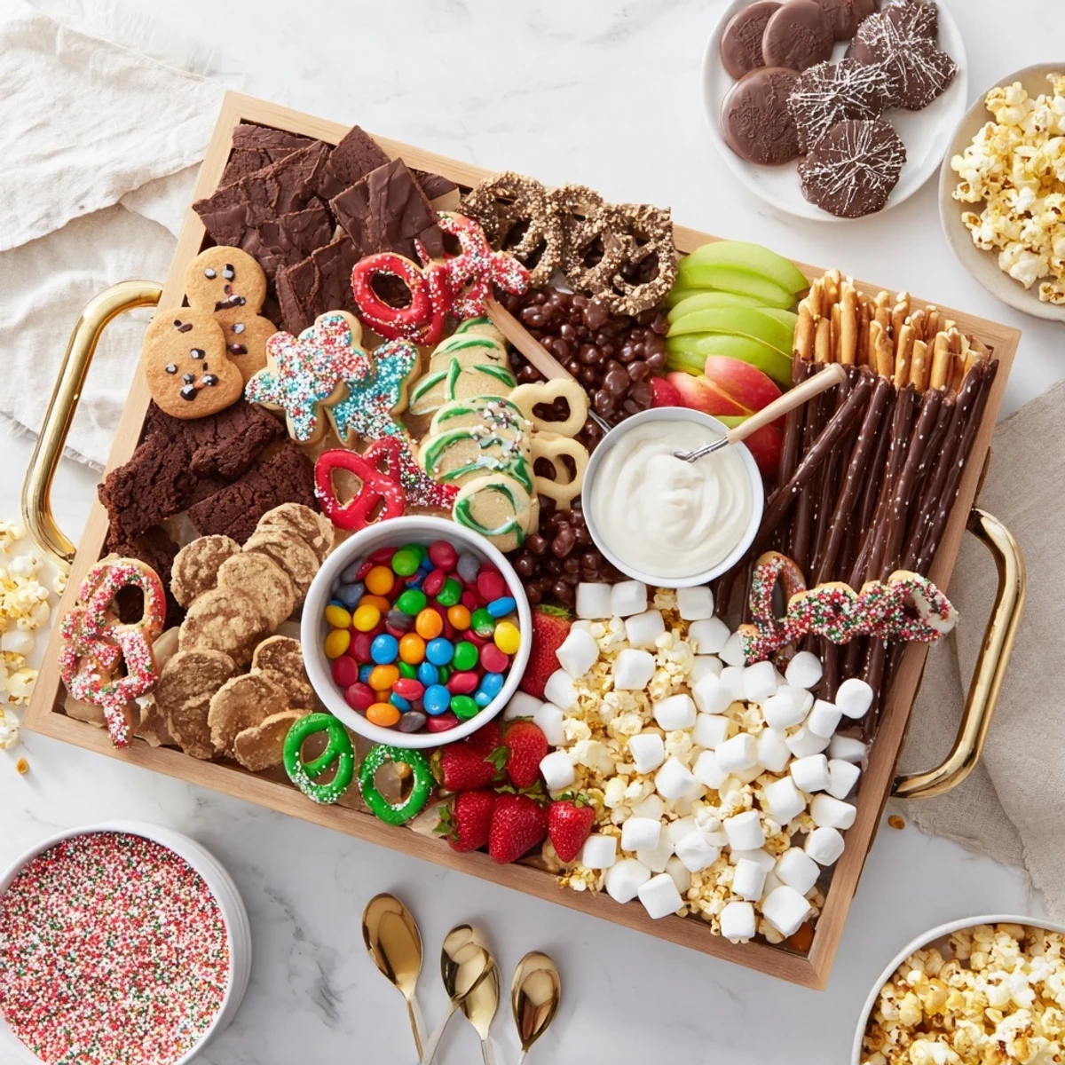 Elegant dessert boards displaying cookies, chocolates, and dips for delightful sharing.
