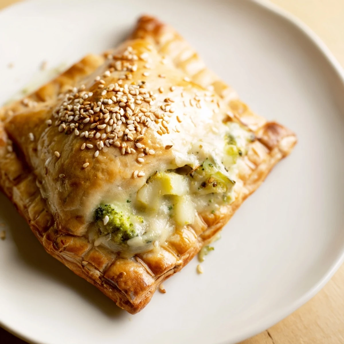 Golden Broccoli Cheddar Quiche-less Hand Pies, fresh from the oven, ready to enjoy as a snack!