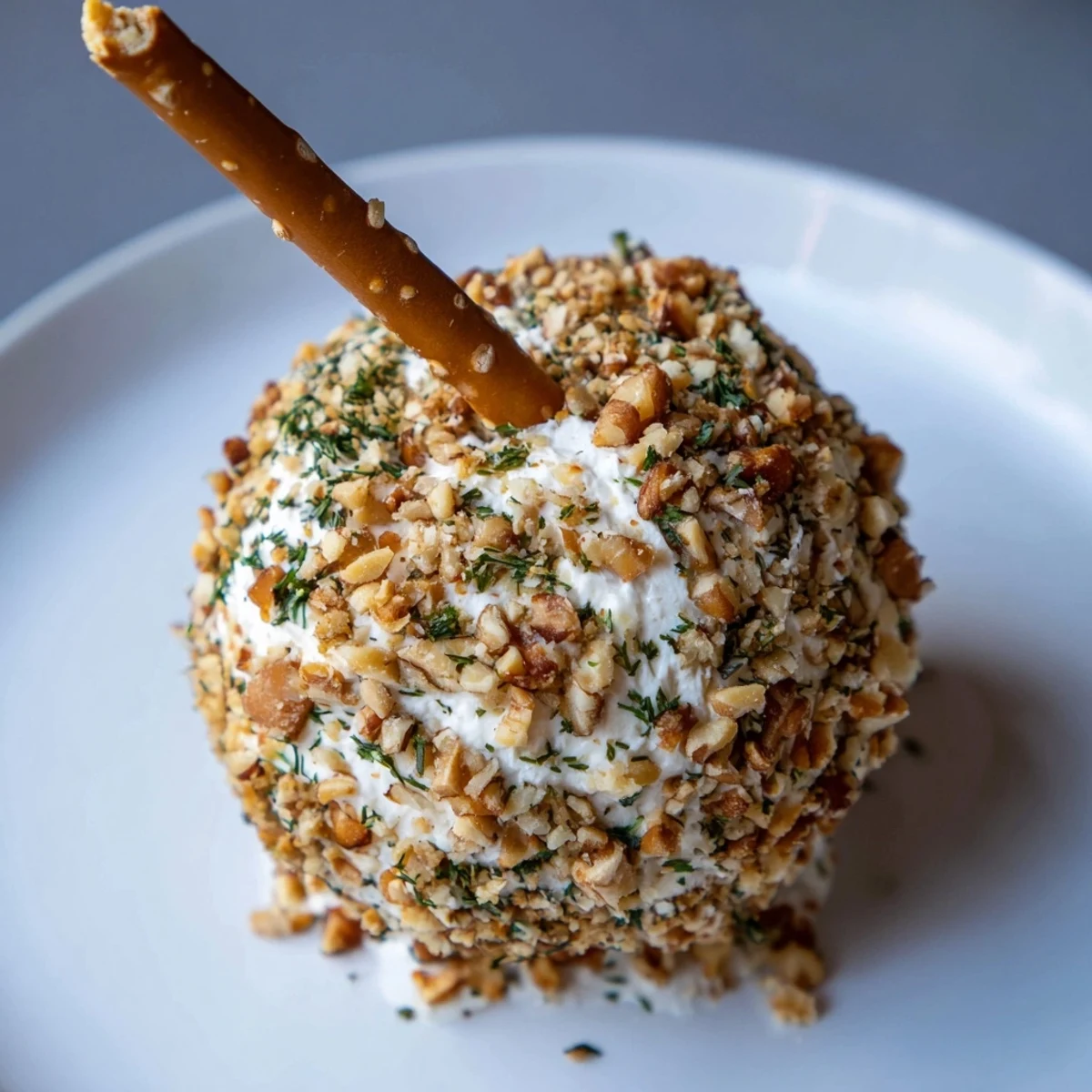 Creamy Champagne Cork Cheese Balls with fresh herbs, ready to serve on a party platter.