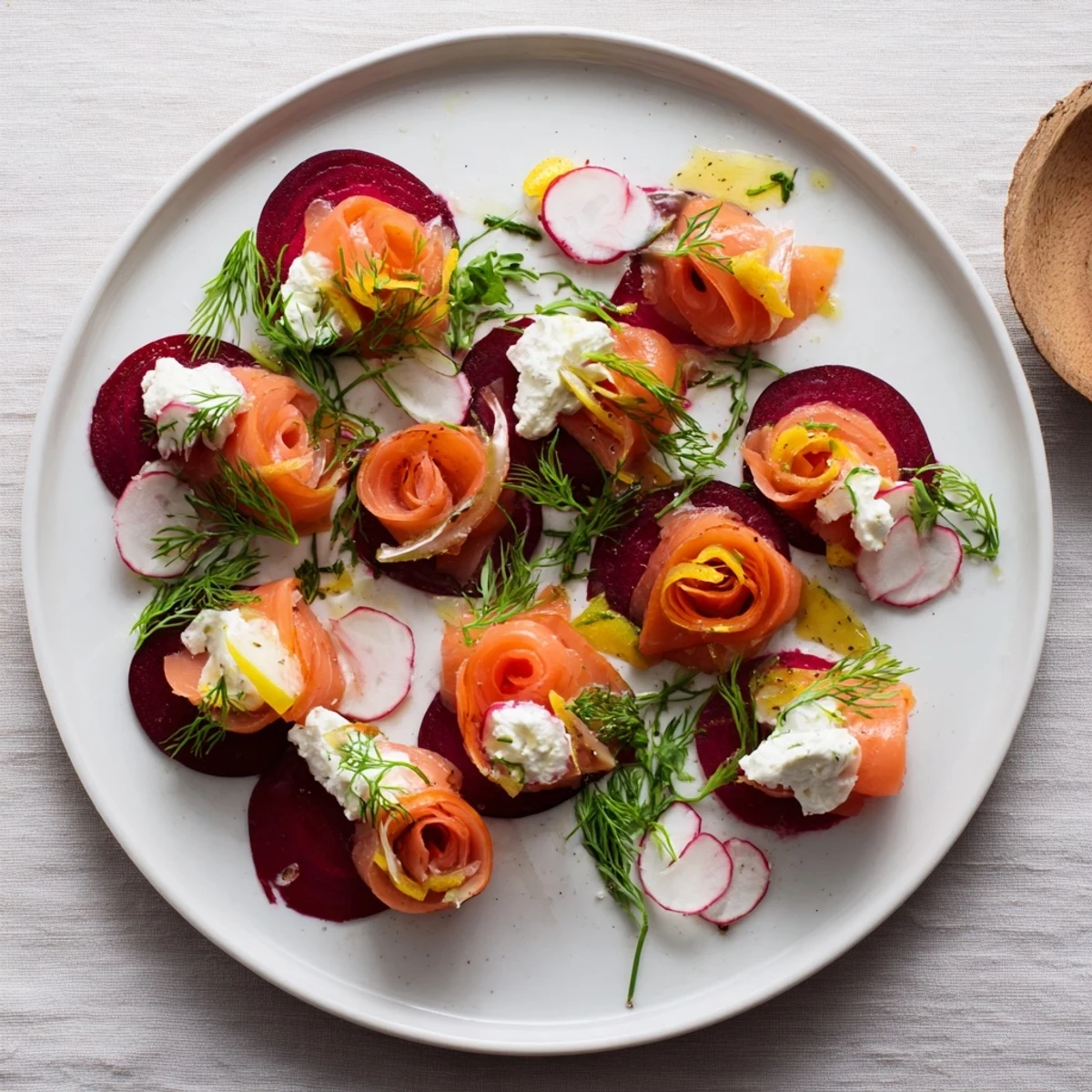 Guests will love this flavorful Winter Harvest Smoked Salmon Board appetizer with creamy cheeses and fresh dill.
