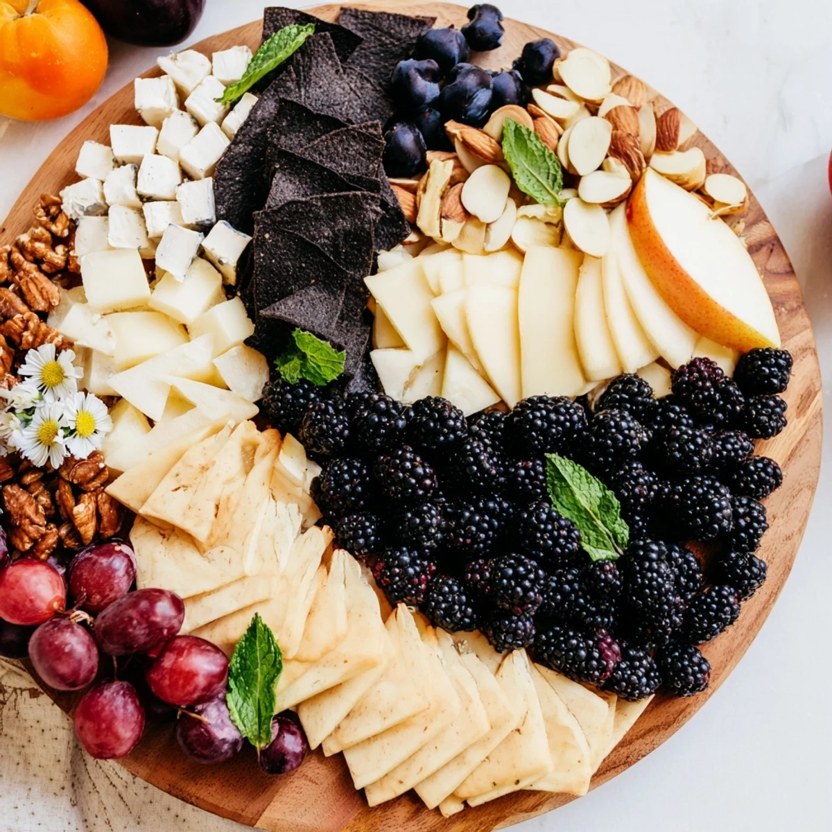 Elegant Yin-Yang Balance recipe photo showing a contrasting cheese board ready for serving and sharing.