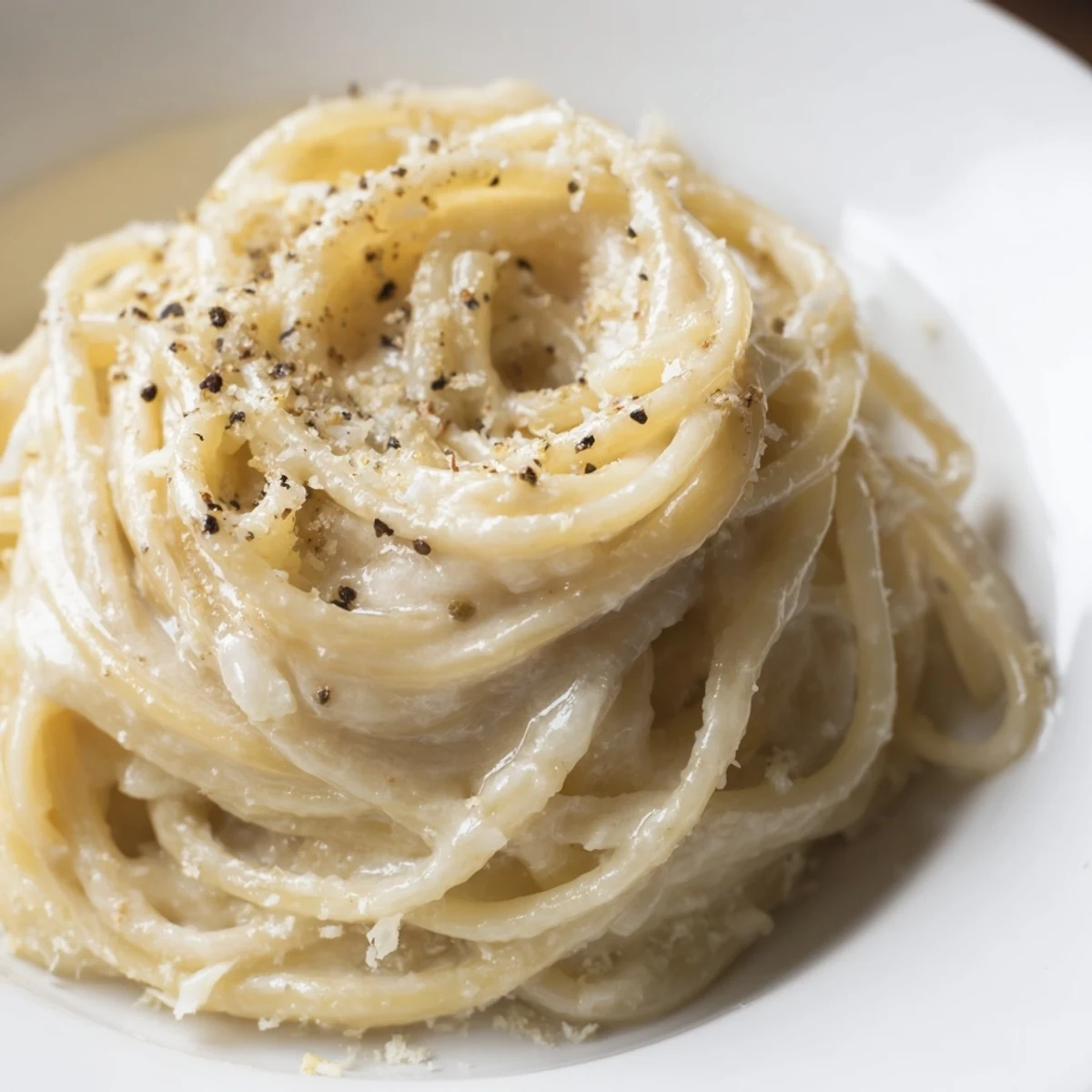 A bowl of delicious Lazy Girl Three-Ingredient Pasta; the perfect quick dinner with cheesy pasta goodness.