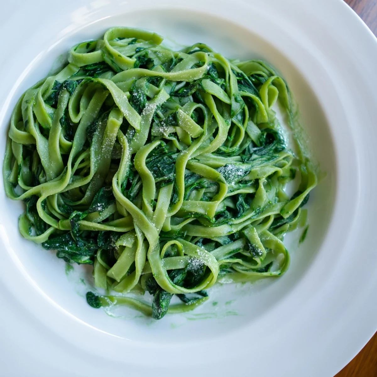 A batch of nutrient-rich spinach pasta dough, perfect for a vegetarian Italian dinner with family.