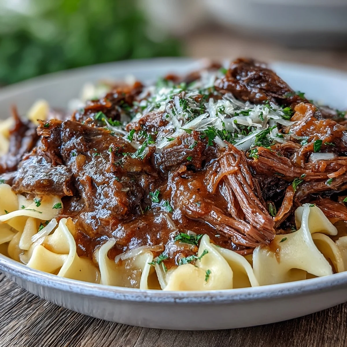 Slow-cooked beef simmers in a rich, aromatic gravy for comforting weeknight dinner perfection.