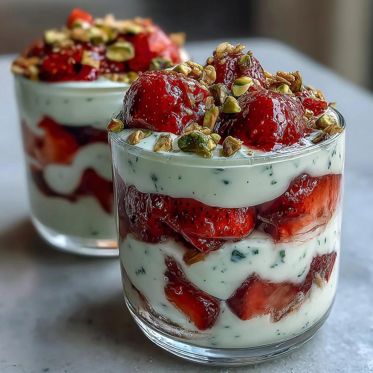 Pistachio Strawberry Breakfast Parfait