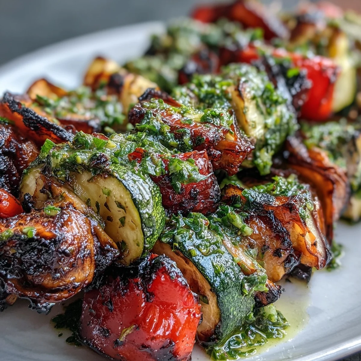 Flavorful Vegetable Kabobs with Chimichurri