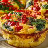 Savory Egg Muffins baking in a tin, cheese melted, aroma filling the kitchen.