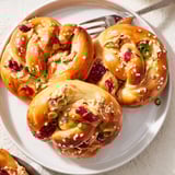 Golden-baked pretzel twists hold spicy cranberry jalapeño filling for a flavorful treat.  