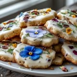 Beautiful sugar cookies with delicate royal icing flowers in soft pastel shades, perfect for spring celebrations.