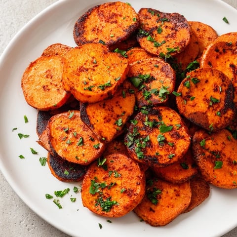 Golden-brown Cajun roasted sweet potatoes, a flavorful side dish, ready to savor and enjoy.