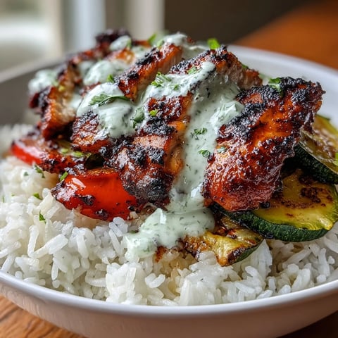 Fluffy white rice and vibrant sautéed peppers topped with tender blackened chicken and a drizzle of lime crema.