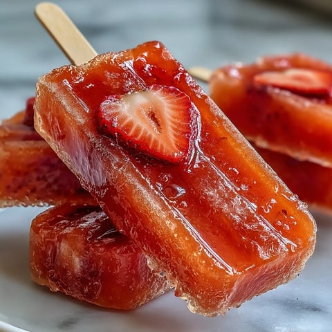 Bubbly Galentine's Strawberry Mimosa Popsicles with fresh fruit and sparkling wine for a festive treat.  