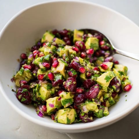 Vibrant Cranberry Jalapeño Avocado Salsa bursting with flavors, perfect for holiday gatherings.  