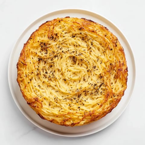 This baked Cacio e Pepe pie shows off perfectly melted cheese with cracked pepper aroma.