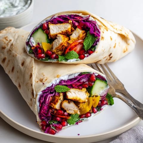 Greek Yogurt Chicken Shawarma Wrap #219