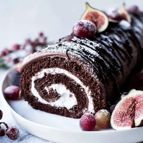 Chocolate-covered Winter Warmer fireplace log dessert board, perfect for sharing with friends and family.