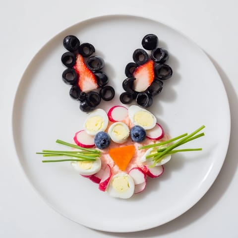Bunny Silhouette appetizer with vibrant pink and white fillings, perfect for an Easter or spring party.