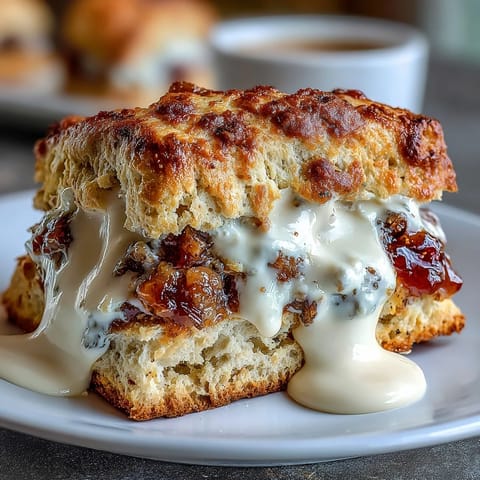 Warm, flaky scones topped with rich clotted cream and vibrant berry jam for a perfect spring tea treat.