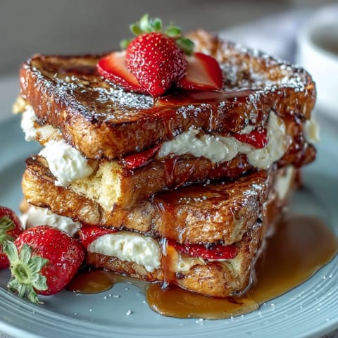 Vibrant Spring Brunch Strawberry French Toast Bake with fresh berries and golden brioche, baked to perfection for a sweet breakfast treat.