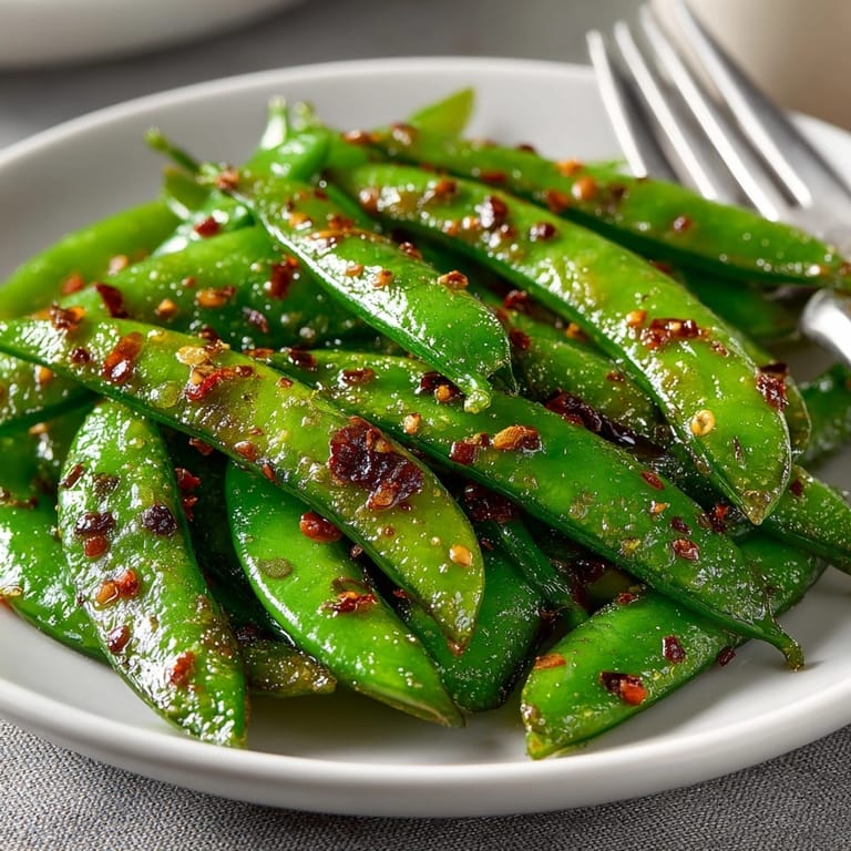 Zesty Chili-Lime Roasted Snap Peas recipe: perfectly charred, flavorful vegetable side dish.
