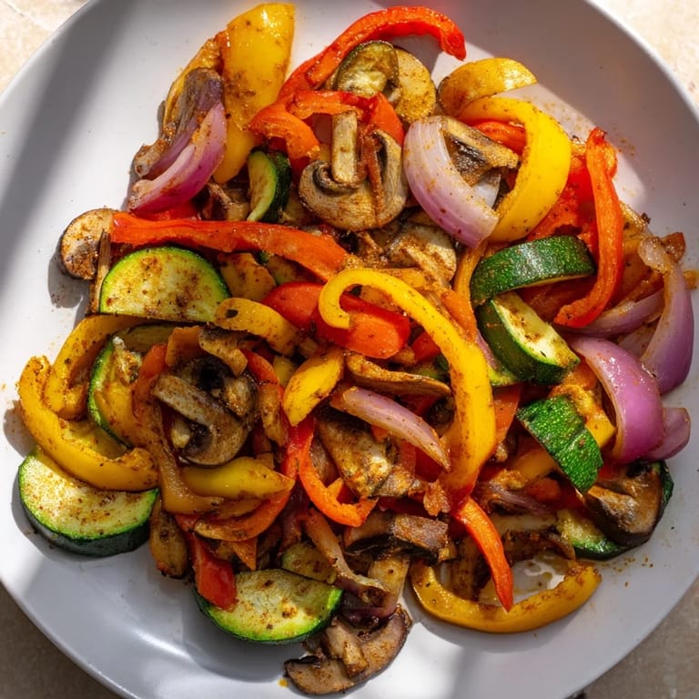 A delicious close-up of steaming Veggie Skillet Fajitas, plated and perfect for a satisfying Tex-Mex dinner.