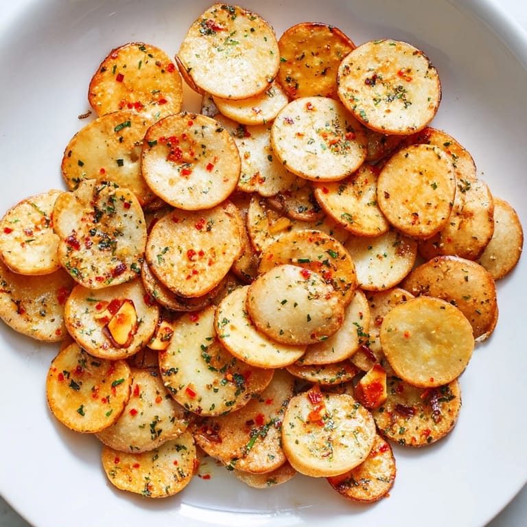 Golden-brown Air Fryer Bagel Chip Christmas Mix, perfect for holiday gatherings and easy snacking.