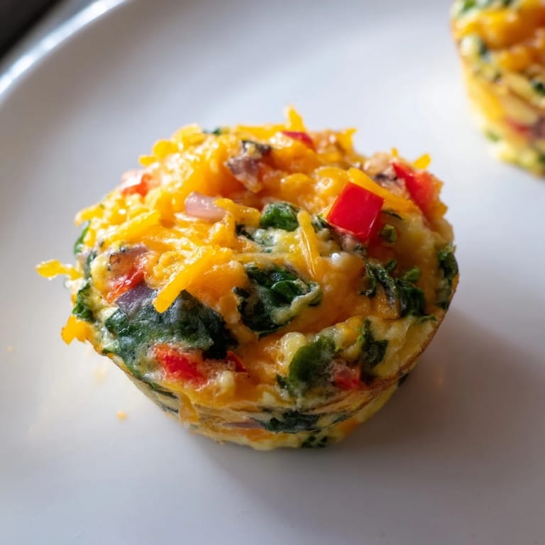 These savory egg muffins, overflowing with peppers and cheese, are the perfect Easy Christmas Morning treat.