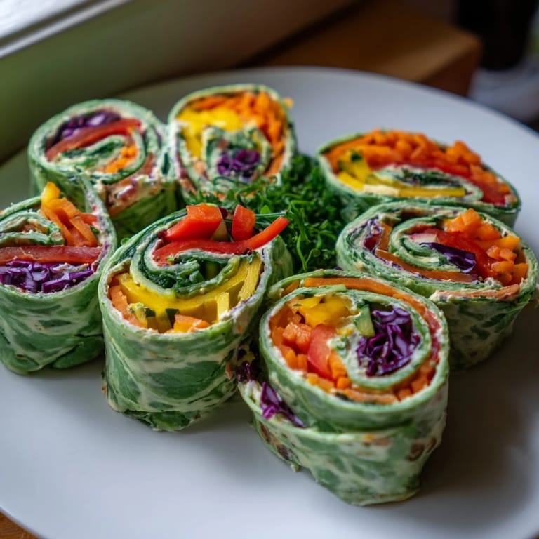 Delicious Rainbow Veggie Christmas Lights Wrap Pinwheels showcase colorful veggies rolled in fresh tortillas, ready to eat.