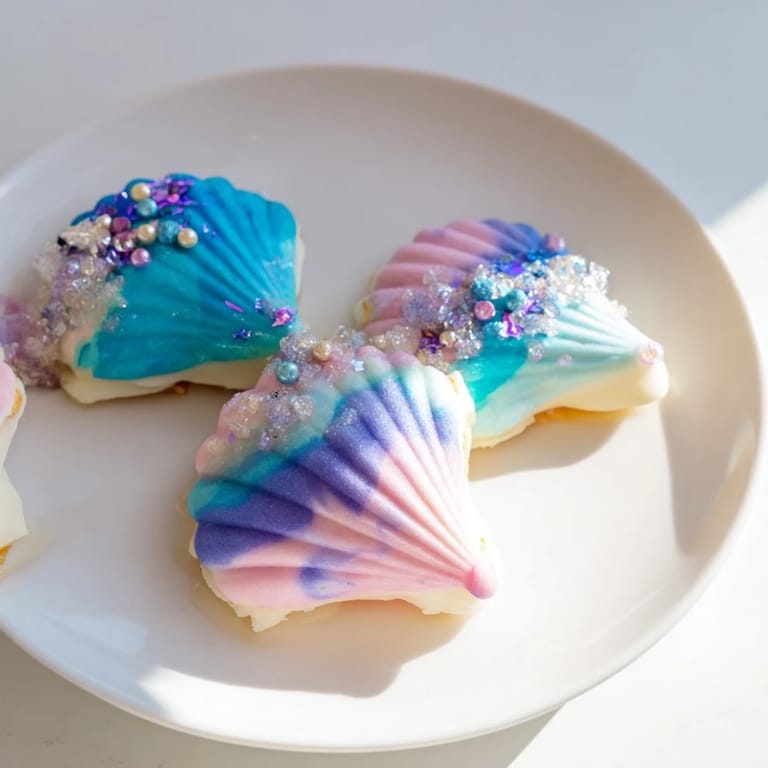 These beautiful Mignardises Queue de Sirène feature airy madeleines with colorful swirls, perfect for tea parties.