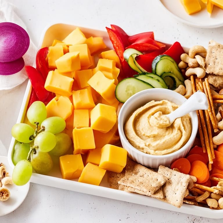 This Road Trip Snack Platter showcases a practical and appetizing assortment of portable, ready-to-eat treats.