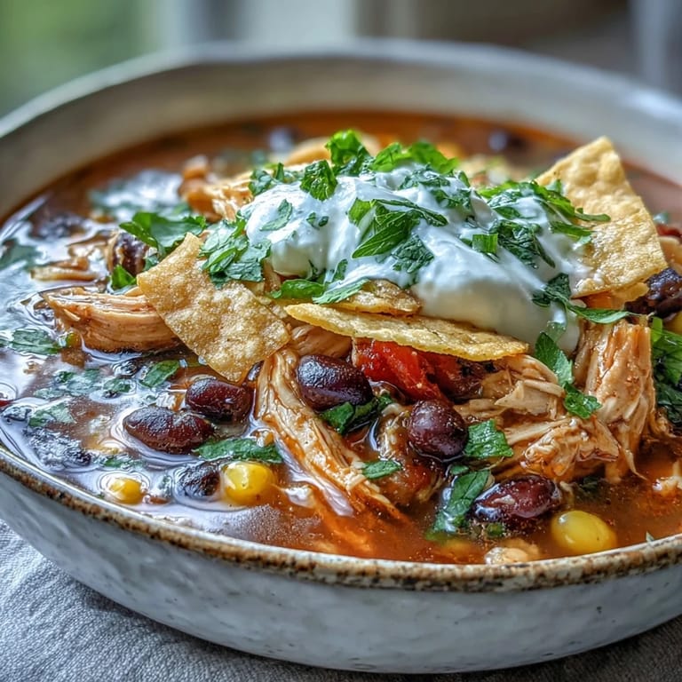 Serving suggestion for Instant Pot Chicken Tortilla Soup with lime wedges and shredded cheese on the side.