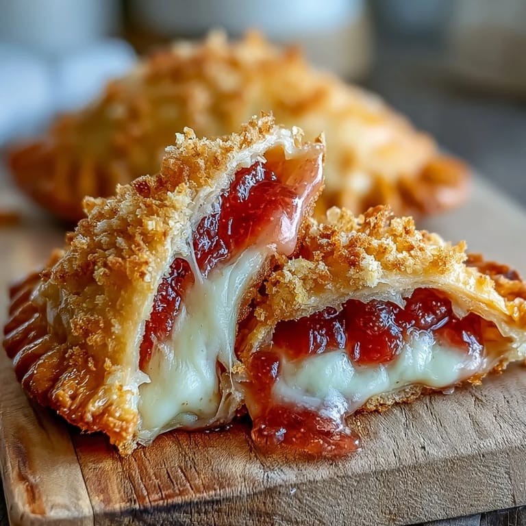 Golden Guava and Cheese Empanadas filled with sweet guava and creamy cheese.