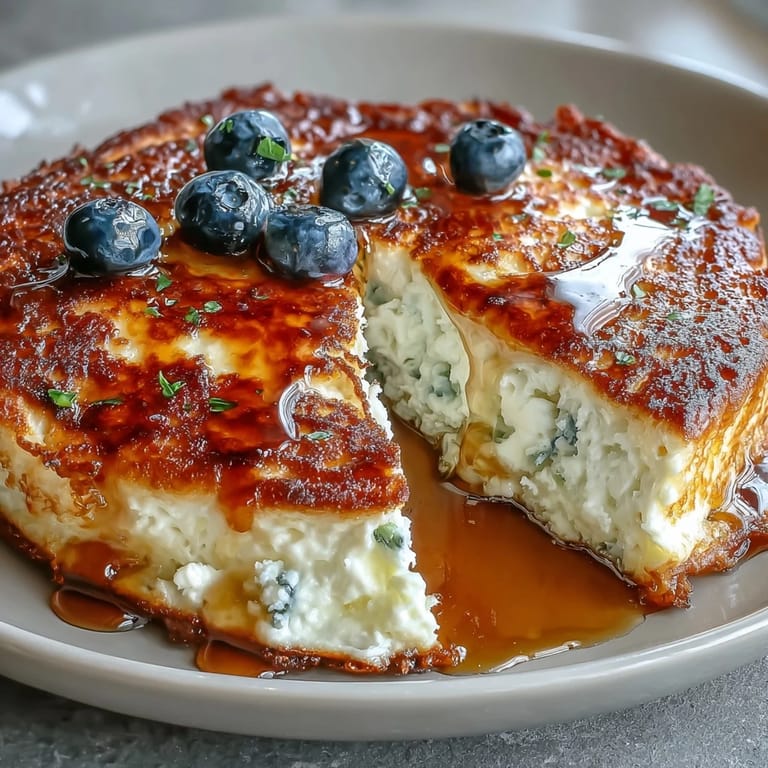 Golden-brown flourless cottage cheese pancakes stacked high, garnished with sliced bananas and a sprinkle of cinnamon for a cozy breakfast.