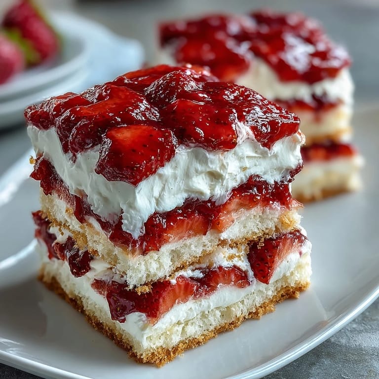 Classic strawberry shortcake with tender biscuit layers, fresh berries, and billowy whipped cream topping.